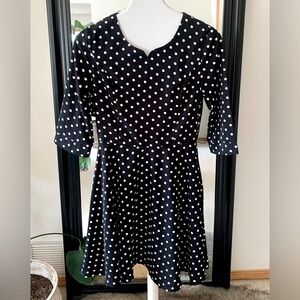 YUMI Black and White Polka Dot Dress